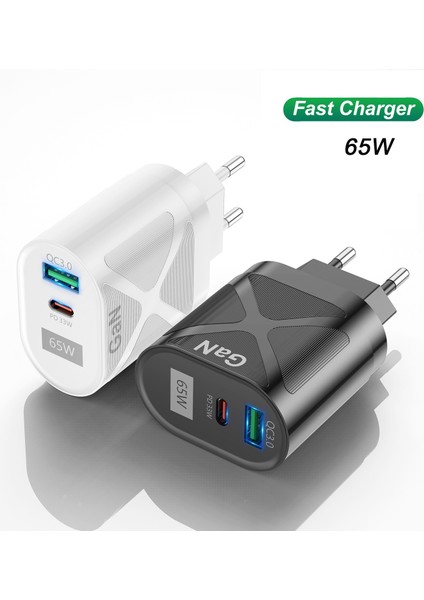 Orijinal 65 W Gan Hızlı Şarj Adaptörü MacBook Dizüstü Hava Pro Tip C Pd Hızlı Şarj iPhone 13 Için Huawei Xiaomi USB Şarj Aleti (Yurt Dışından)