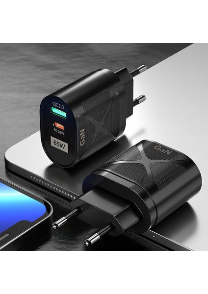 Orijinal 65 W Gan Hızlı Şarj Adaptörü MacBook Dizüstü Hava Pro Tip C Pd Hızlı Şarj iPhone 13 Için Huawei Xiaomi USB Şarj Aleti (Yurt Dışından) fırsatları