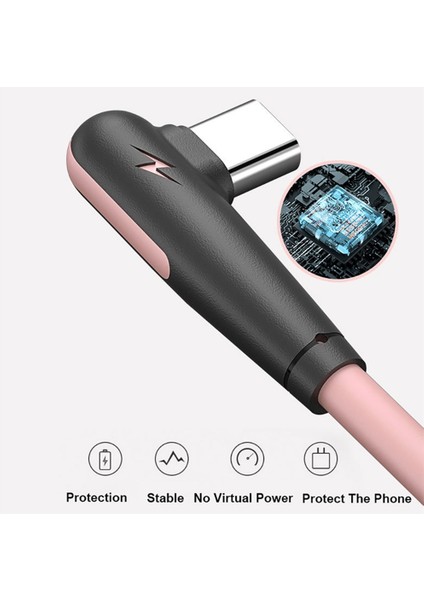 USB C Kablosu 90 Derece Hızlı Şarj Cihazı 5A USB Tip C Yumuşak Silikon Kablo Için Huawei Mate 40 Xiaomi Samsung Cep Telefonu Usb-C Kablosu (Yurt Dışından) fiyatları