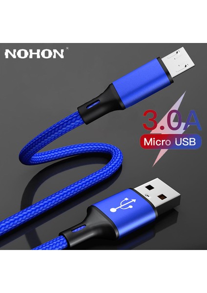 Mikro USB Kablosu Hızlı Şarj 3A Mikro USB Kablosu Samsung S6 S7 Xiaomi Redmi Not 4 5 Android Telefon Kablosu Mikro USB Şarj Aleti 3 M (Yurt Dışından)