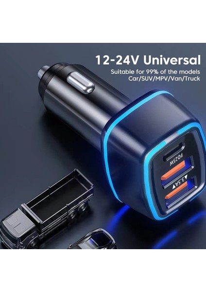 43W Çift USB Pd Araba Şarjı Hızlı Şarj USB C Araç Telefonu Şarj Cihazı iPhone 14 13 12 Pro Max Xiaomi Huawei Samsung (Yurt Dışından) indirimleri