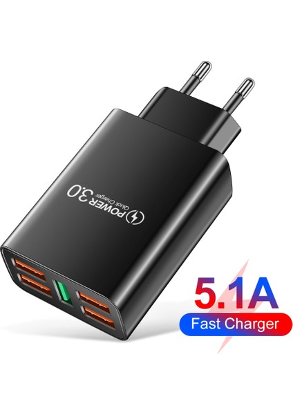 Hızlı Şarj 3.0 USB Şarj Aleti iPhone 13 Pro 12 Xiaomi Samsung Huawei 5V 2A Dijital Ekran Hızlı Şarj Cep Telefonu Şarj Cihazı (Yurt Dışından)