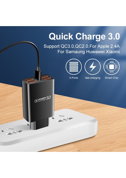 Hızlı Şarj 3.0 USB Şarj Aleti iPhone 13 Pro 12 Xiaomi Samsung Huawei 5V 2A Dijital Ekran Hızlı Şarj Cep Telefonu Şarj Cihazı (Yurt Dışından) fiyatları