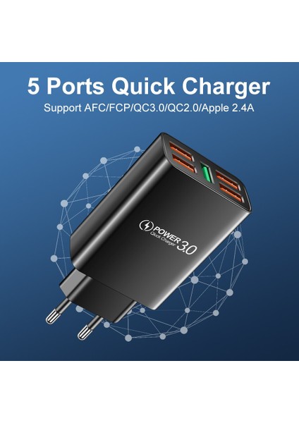 Hızlı Şarj 3.0 USB Şarj Aleti iPhone 13 Pro 12 Xiaomi Samsung Huawei 5V 2A Dijital Ekran Hızlı Şarj Cep Telefonu Şarj Cihazı (Yurt Dışından) modelleri