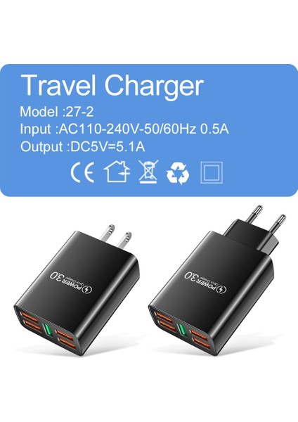 Hızlı Şarj 3.0 USB Şarj Aleti iPhone 13 Pro 12 Xiaomi Samsung Huawei 5V 2A Dijital Ekran Hızlı Şarj Cep Telefonu Şarj Cihazı (Yurt Dışından) fırsatları