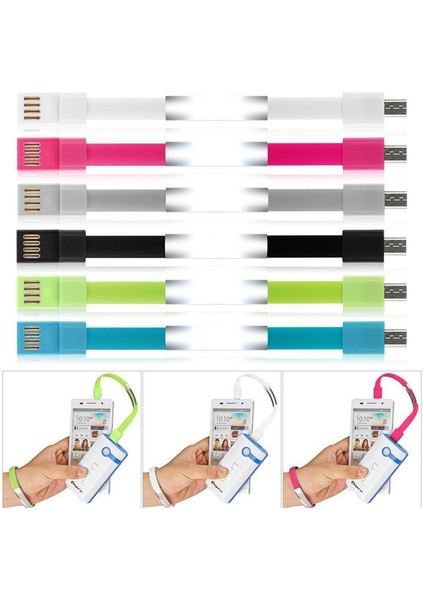 Açık Taşınabilir Şarj Cihazı Şarj Kablosu Mini Mikro USB C Tipi Bilezik Veri Hattı Sync Kablosu Samsung Xiaomi Huawei Telefon Kablosu (Yurt Dışından) indirimleri