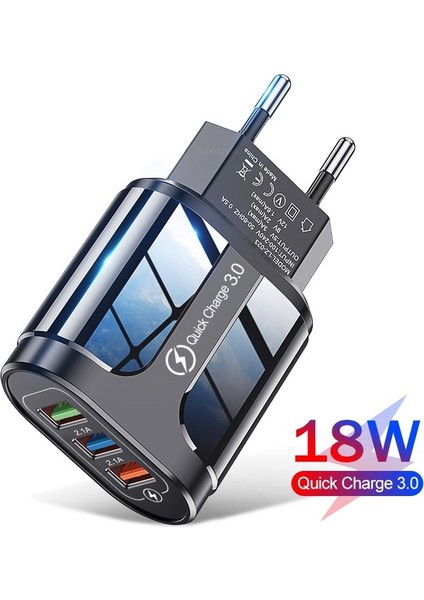 USB Şarj Aleti Evrensel Duvar Şarj Adaptörü iPhone 12 Huawei Samsung Xiaomi 9 Cep Telefonu Aksesuarları 3 Portlu Telefon Şarj Cihazları (Yurt Dışından)