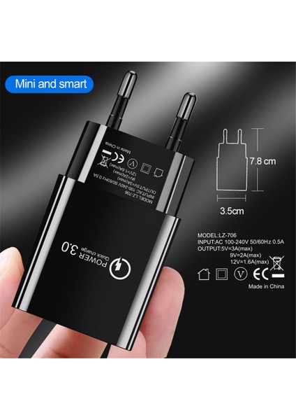 3A Qc3.0 Hızlı Şarj Cihazı 18 USB Şarj Aleti Hızlı Şarj 3.0 Telefon Şarj Cihazı iPhone Için Huawei Samsung Xiaomi Redmi Için Ab Abd Tak (Yurt Dışından) modelleri