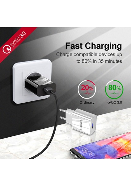 3A Qc3.0 Hızlı Şarj Cihazı 18 USB Şarj Aleti Hızlı Şarj 3.0 Telefon Şarj Cihazı iPhone Için Huawei Samsung Xiaomi Redmi Için Ab Abd Tak (Yurt Dışından) indirimleri