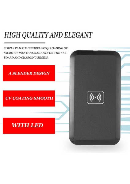 Evrensel Araba Qi Kablosuz Şarj Aleti Pedi Hızlı Şarj Standı Istasyonu Kaymaz Mat Araba Pano Tutucu Standı IPhone Samsung Için (Yurt Dışından)