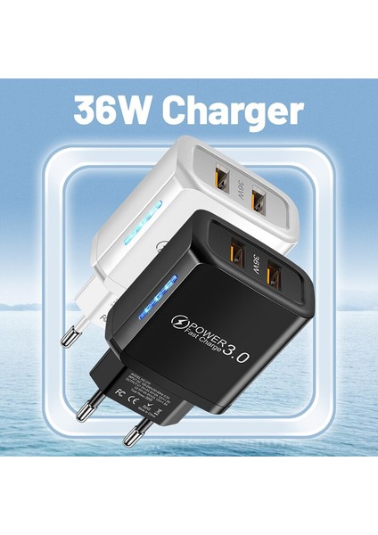 5V3A Çift USB Duvar Şarj Cihazı LED Aydınlatma Hızlı Şarj Ab Abd Tak Qc 3.0 Güç Adaptörü Iphone 11 12 13 Pro Max Samsung Xiaomi (Yurt Dışından) fiyatları