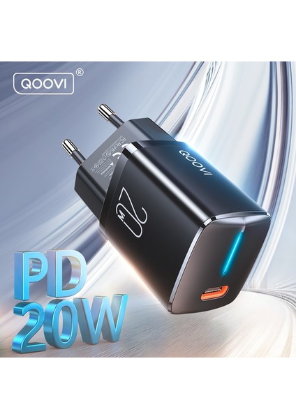 Qoovı Pd 20W Mini USB Tip C Şarj Cihazı Hızlı Şarj Duvar Adaptörü Hızlı Şarj 4.0 Qc iPhone Için (Yurt Dışından) modelleri