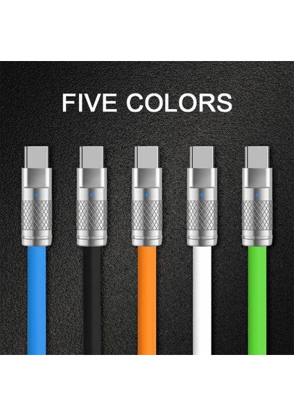 Ryra 120 W 6A Süper Hızlı Şarj Sıvı Silikon Kablo Tip-C Şarj Veri Kablosu Xiaomi Huawei Samsung Için USB Kalın Veri Hattı 1 M (Yurt Dışından) modelleri