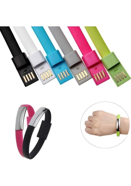 Evrensel Bilek Bandı Bilezik Şarj Kablosu Tip C Giyilebilir Bileklik Usb2.0 Şarj Cihazı Veri Senkronizasyon Kablosu Kablosu iPhone 6 6 Artı Xr (Yurt Dışından) fiyatları