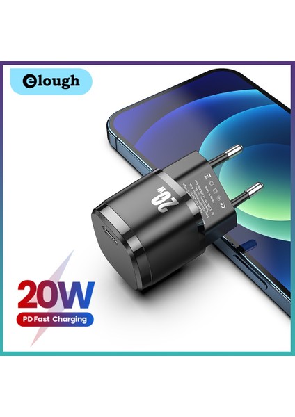 Elough 20W Pd Telefon Seyahat Şarj Cihazı Qc3.0 Cep Telefonu USB C Şarj Adaptörü Için Hızlı Şarj Şarj Cihazı (Yurt Dışından) fırsatları