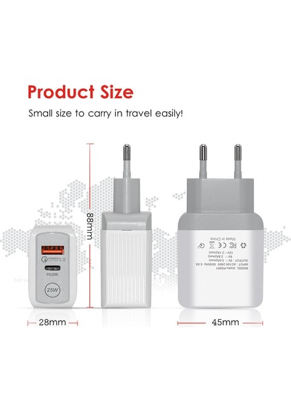 25W Pd USB Şarj Aleti Iphone x 7 8 11 12 13 Pro Max Hızlı Şarj Cihazı Tip C Samsung A12 A13 A52 A53 A73 Hızlı Şarj Adaptörü (Yurt Dışından) fiyatları