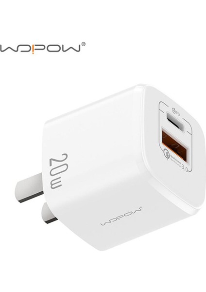 Wopow 20W Hızlı USB Şarj Cihazı Hızlı Şarj 3.0 Tip C Pd Hızlı Şarj Adaptörü (Yurt Dışından)