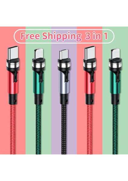 Manyetik Kablo 3A Hızlı Şarj Mikro USB Tip C iPhone Xiaomi 540 Döndür Mıknatıs Şarj Cihazı USB Kablosu Kablosu (Yurt Dışından) fiyatları