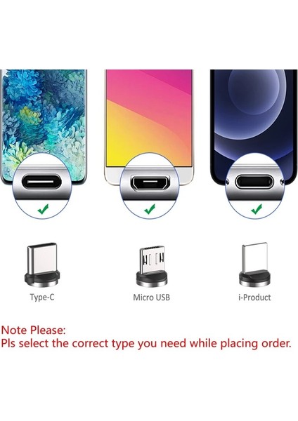 Manyetik Kablo 3A Hızlı Şarj Mikro USB Tip C iPhone Xiaomi 540 Döndür Mıknatıs Şarj Cihazı USB Kablosu Kablosu (Yurt Dışından) modelleri