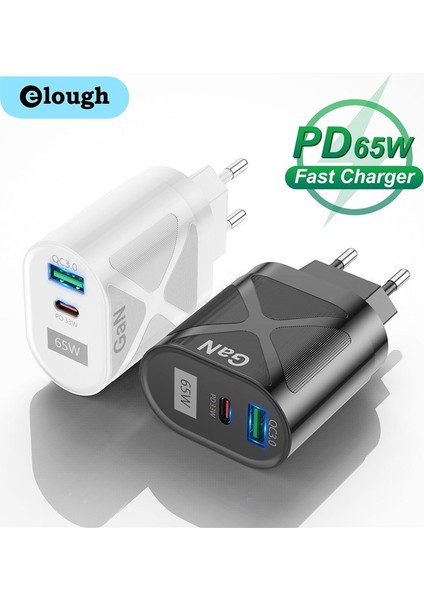 Elough 65W Gan Şarj Cihazı Pd3.0 Scp Tip C Şarj Cihazı Cep Telefonu Tablet Için Uyumlu Hızlı Şarj USB Şarj Aleti Adaptörü (Yurt Dışından) fırsatları