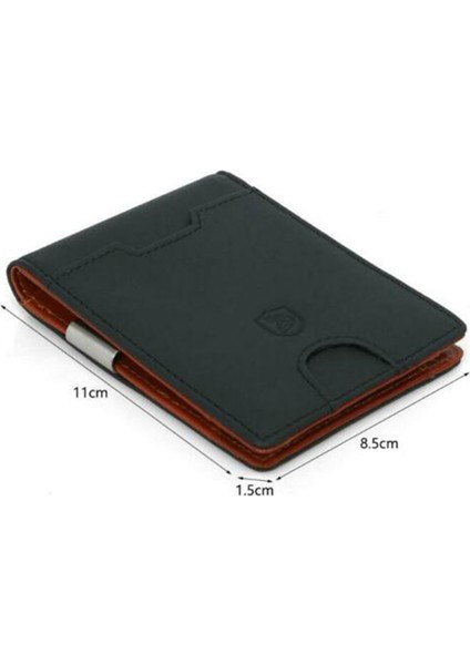Erkek Hakiki Deri Ince Bifold Cüzdan Rfıd Engelleme Kart Sahibinin Para Klipsi (Yurt Dışından) modelleri