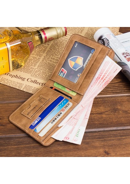 Lüks Marka 2022 Erkek Kısa Buzlu Deri Cüzdan Üç Katlı Kredi Kartı Tutucu Vintage Debriyaj Bozuk Para Cüzdanı Erkek Ince Para Çantası (Yurt Dışından) modelleri