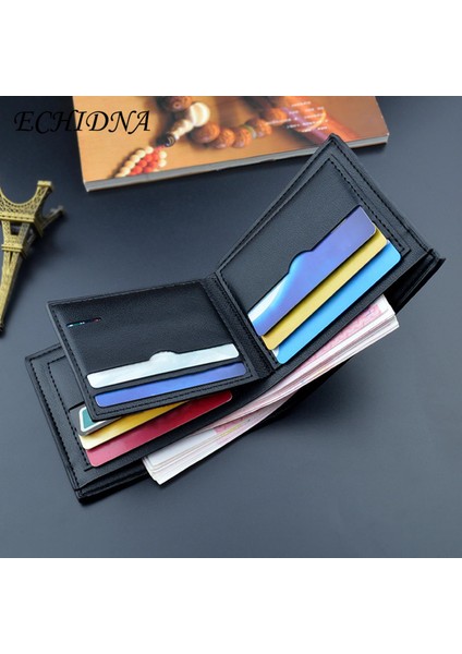 Echıdna Erkek Cüzdan Su Geçirmez Basit Stil Gündelik Ikiye Katlanmış Erkek Kart Cüzdanı (Yurt Dışından) indirimleri