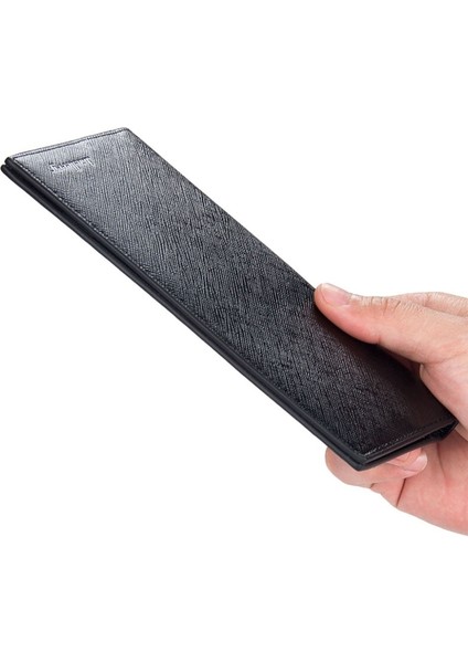 Süper Ince Iş Deri Debriyaj Uzun Cüzdan Bifold Kimlik Kartı Tutucu Erkek Çanta (Yurt Dışından) modelleri