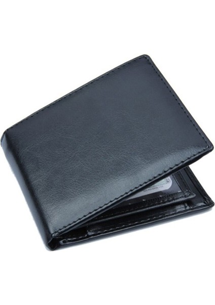 Erkek Yumuşak Pu Cüzdan Kart Sahibinin Kimlik Penceresi ile Çok Yuvaları Banka Kartvizit Kılıfı Erkek Siyah Çanta Vintage Kısa Cüzdan (Yurt Dışından) modelleri