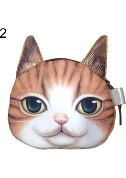 Komik Kedi Yüz Kafa Baskı Mini Para Çantası Cüzdan Çanta Fermuar Kese Çocuk Hediye (Yurt Dışından) fırsatları