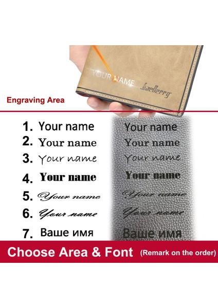 Baellerry Erkek Cüzdan Kısa Isim Özelleştirilmiş Kart Tutucu Klasik Erkek Cüzdan Fotoğraf Tutucu Adı Kazınmış Marka Erkek Cartera (Yurt Dışından) indirimleri