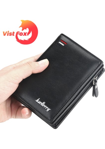 Vist Fox Kredi Kartı Cüzdanı Güçlü Aşınma Direnci Vintage Kare El Çantası (Yurt Dışından)