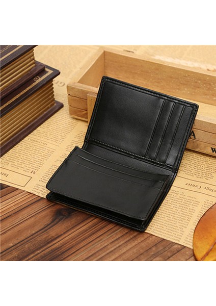 Erkek Suni Deri Cüzdan Bifold Kimlik Kredi Kartı Tutucu Mini Çanta Para Klip Yuvası (Yurt Dışından) fırsatları
