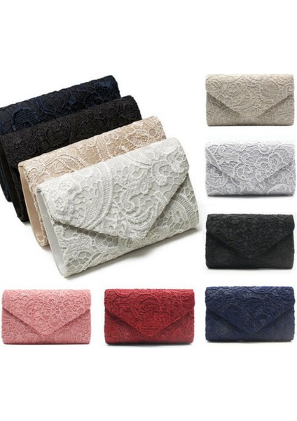 2019 Moda Yüksek Kalite Kadın Bayan Zarif Parti Balo Gelin Düğün Akşam Debriyaj Dantel Çanta Çanta Omuzdan Askili Çanta (Yurt Dışından)