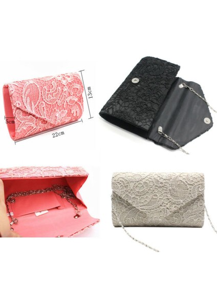 2019 Moda Yüksek Kalite Kadın Bayan Zarif Parti Balo Gelin Düğün Akşam Debriyaj Dantel Çanta Çanta Omuzdan Askili Çanta (Yurt Dışından) fırsatları