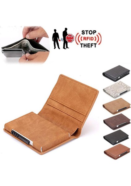 Anti Kredi Tutucu Cüzdan Alüminyum Erkek Kadın Metal Mini Cüzdan Kartları Iş Paketi Koruyucu Akıllı Cüzdan (Yurt Dışından)