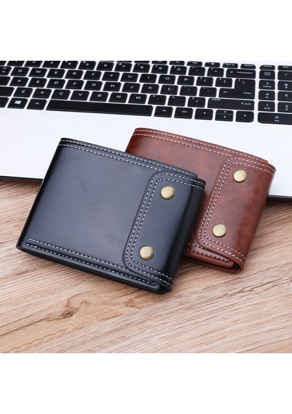 Pu Cüzdan Erkekler 2021 Erkek Küçük Cüzdan Marka Para Cüzdanı Küçük Manşonlar Çanta Iş Para Klipsi Kredi Kartı Carteira Masculina (Yurt Dışından)