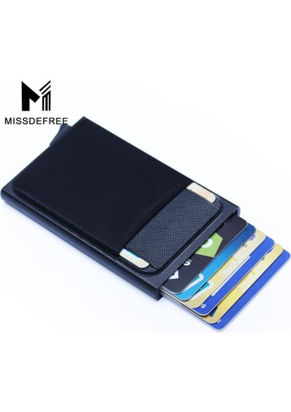Arka Tutucu Engelleme Mini Cüzdan ile Alüminyum Cüzdan Otomatik Açılır Kredi Kartı Bozuk Para Cüzdanı (Yurt Dışından) modelleri