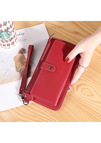 Kadın Deri Lüks Uzun Çok Fonksiyonlu Günlük Cüzdan Çoklu Kart Yuvası Kart Sahibinin Toka Fermuar Öğrenci Çanta Debriyaj (Yurt Dışından) fırsatları