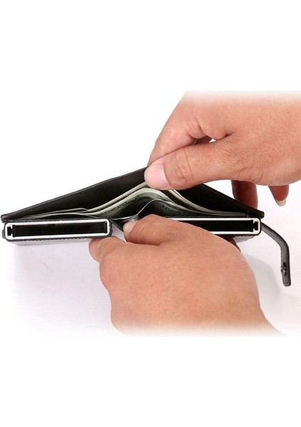 Anti Çok Fonksiyonlu Erkekler Engelleme Cüzdan Mini Pu Deri Kartvizitlik Çanta Otomatik Dışarı Kaydırmalı Kart Durumda Akıllı Cüzdan (Yurt Dışından) fırsatları