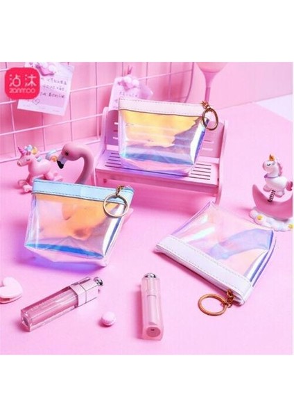 Moda Kadın Holografik Şeffaf Sikke Çanta Jöle Kızın Lazer Tatlı Mini Cüzdan (Yurt Dışından) fiyatları