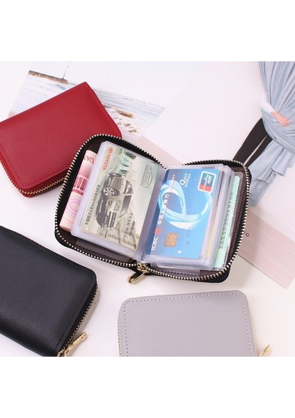 Kadın/erkek Kartvizitlik Cüzdan Kılıf Kırmızı/siyah/gri/sarı/mavi/mor Kredi Kartı Tutucu Kılıf 26 Bit Fermuarlı Kart Cüzdanı (Yurt Dışından) modelleri