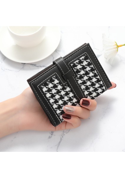 Küçük Cüzdan Kadın Kısa Basit Balıksırtı Toka Cüzdan Retro Moda Katlanabilir Bozuk Para Cüzdanı Kadın Kart Çantaları (Yurt Dışından) fırsatları