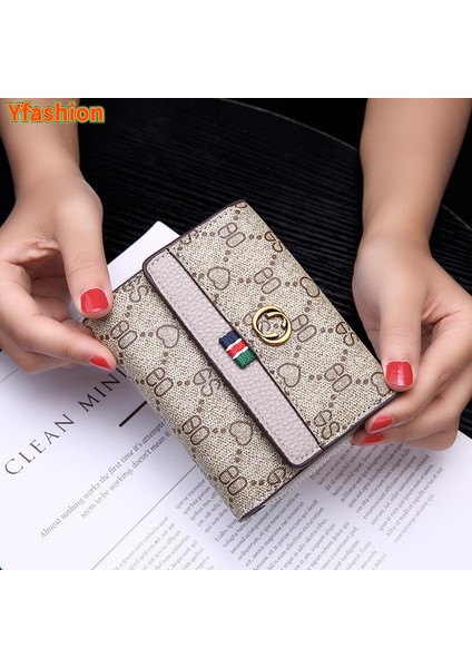 Yfashion Küçük Cüzdan Kızlar Için Retro Baskı Çoklu Kart Yuvası Bozuk Para Cüzdanı Büyük Kapasiteli Kart Tutucu Kadın Hediyeler Için (Yurt Dışından)