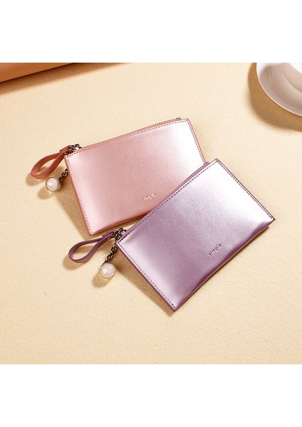 Mini Kadın Kredi Iş Bankası Kart Sahipleri Sedefli Yüzey Ultra Ince Kadın Fermuar Cüzdan Sevimli Bozuk Para Cüzdanı Para Çantası Kılıfı (Yurt Dışından) fırsatları