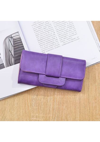 Yfashion Kadın Basit Uzun Cüzdan Retro Lychee Desen Düz Renk Bozuk Para Cüzdanı Bifold Pu Deri Cüzdan (Yurt Dışından) modelleri