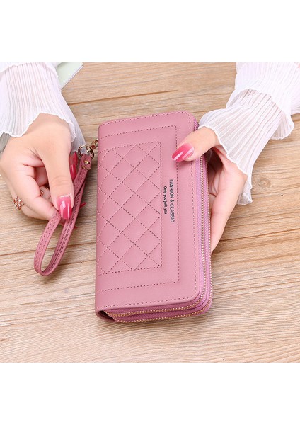 Yeni Kadın Cüzdan Marka Mektup Uzun Üç Katlı Cüzdan Deri Kadın Debriyaj Kart Sahibinin Cartera Mujer Çift Fermuarlı Çanta (Yurt Dışından) fiyatları