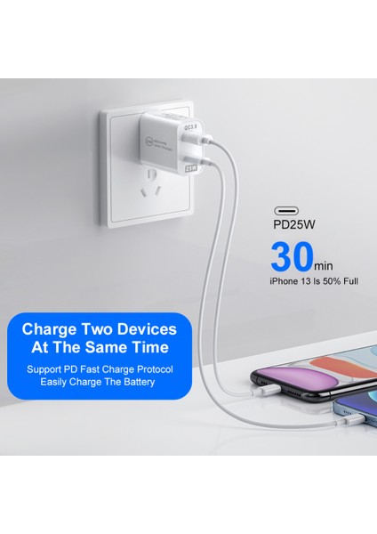 25WPD Hızlı Şarj Cep Telefonu Şarj Cihazı 5A Avrupa ve Amerika Birleşik Krallık Standart Tip-C Adaptörü Hızlı Duvar Şarj Kafası Için (Yurt Dışından) modelleri