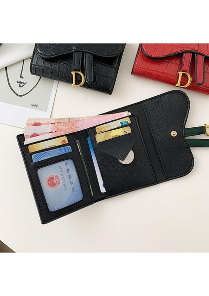 2022 Yeni Küçük Kart Çantası Kadın Zarif High-End Kompakt Çoklu Kart Hafif Lüks Net Kırmızı Niş Tasarım Timsah (Yurt Dışından)