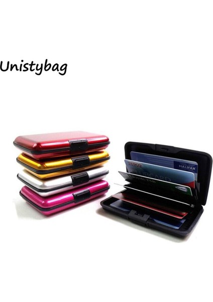 Unistybag Anti-Rfıd Kart Tutucu Erkekler Alüminyum Banka Kartı Kese Engelleme Sert Çanta Cüzdan Anti Tarama Korumalı Kart Tutucu (1 Pc) (Yurt Dışından)